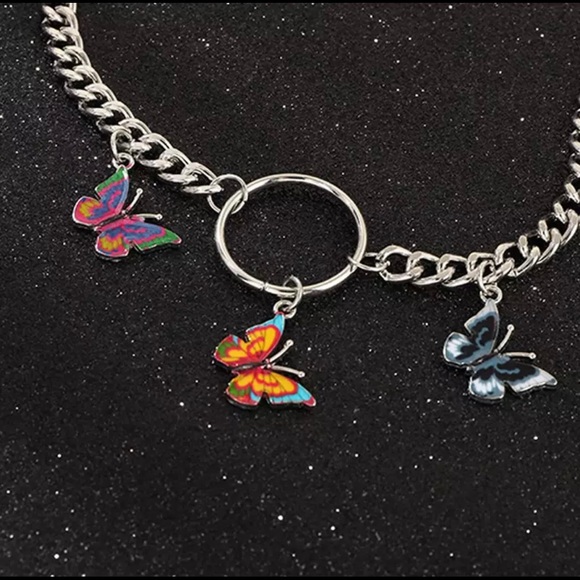 Butterfly Circle Necklace Choker - Picture 2 of 5
